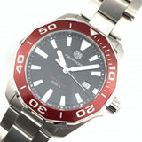 Jam Tangan Pria Tag Heuer Aquaracer Dial Hitam dengan Tali Baja Perak - WAY101B.BA0746