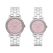 Marc Jacobs Baker Pink Dial Silver Steel Strap Watch for Women - MBM3283