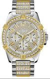 Guess Frontier Chronograph Crystals Silver Dial Two Tone Steel Strap Watch for Men - W0799G4