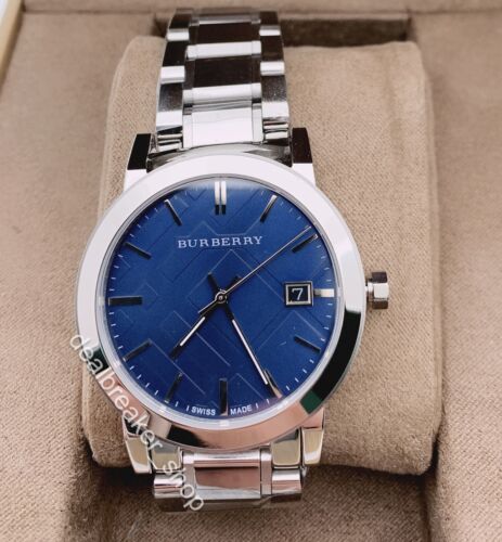 Burberry The City Blue Dial Silver Steel Strap Watch for Men