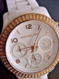 Michael Kors Ceramic White Dial White Steel Strap Watch for Women - MK5269