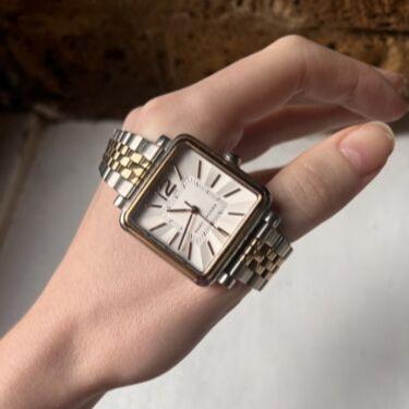 Marc Jacobs Vic Silver Dial Two Tone Steel Strap Watch for Women