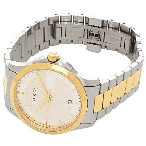 Gucci G Timeless Silver Dial Two Tone Steel Strap Watch For Men