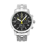 Tissot T Sport PRC200 Chronograph Black Dial Silver Steel Strap Jam Tangan untuk Pria - T17.1.586.52