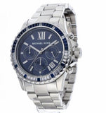 Michael Kors Everest Chronograph Blue Dial Silver Steel Strap Watch For Women - MK7237