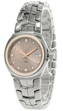 Tag Heuer Link Quartz Brown Dial Silver Steel Strap Watch for Women - WBC131E.BA0649