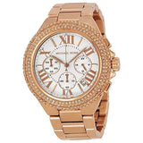 Michael Kors Camille Chronograph White Dial Rose Gold Steel Strap Watch for Women - MK5636