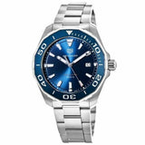 Jam Tangan Pria Tag Heuer Aquaracer dengan Dial Biru dan Tali Baja Perak - WAY101C.BA0746