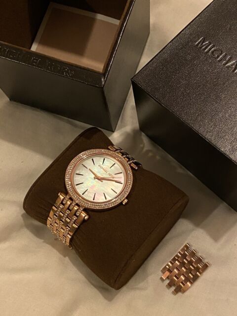 Michael Kors Darci Mother of Pearl Dial Rose Gold Steel Strap