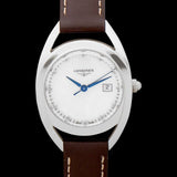 Longines Equestrian Mother of Pearl Dial Brown Leather Strap Watch untuk Wanita - L6.136.0.87.2