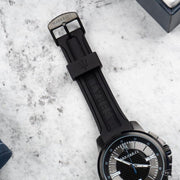 Maserati SFIDA Black Dial Black Rubber Strap Watch For Men - R8851123004