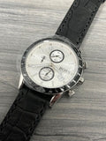 Hugo Boss Rafale Chronograh Quartz White Dial Black Leather Strap Watch For Men - HB1513403