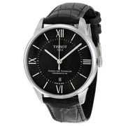 Tissot Chemin Des Tourelles Powermatic 80 Black Dial Black Leather Strap Watch For Men - T099.407.16.058.00