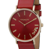 Coach Perry Red Dial Red Leather Strap Watch for Women - 14503867