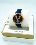 Versace Virtus Quartz Blue Dial Blue Leather Strap Watch for Women - VEHC00419