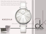 Calvin Klein Equal White Dial White Leather Strap Watch for Women - K3E231L6