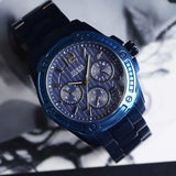 Guess Flagship Chronograph Blue Dial Blue Steel Strap Watch for Men - W0601G2