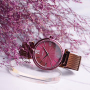 Guess Soho Pink Dial Pink Mesh Bracelet Watch For Women - W0638L6