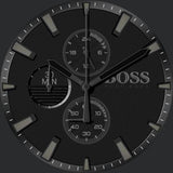 Hugo Boss Rafale Chronograph Black Dial Black Leather Strap Watch For Men - 1513456