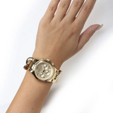 Michael Kors Runway Twist Gold Dial Gold Stainless Steel Strap Watch for Women - MK3131