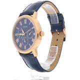 Guess Analog Blue Dial Blue Leather Strap Watch For Men - W0496G4