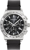 Salvatore Ferragamo 1927 Chrono Analog Black Dial Black Leather Strap Watch for Men -  SFKZ00123