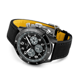 Breitling Super Avi B04 Chronograph GMT 46 Mosquito Night Fighter Black Dial Black Nylon Strap Watch for Men - SB04451A1B1X1