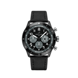 Breitling Super Avi B04 Chronograph GMT 46 Mosquito Night Fighter Black Dial Black Nylon Strap Watch for Men - SB04451A1B1X1