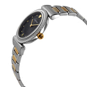 Versace V-Motif Black Dial Two Tone Steel Strap Watch for Women - VERE00518