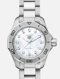 Tag Heuer Aquaracer Professional 200 Quartz Diamond Mother of Pearl Dial Silver Steel Strap Watch for Women - WBP1416.BA0622