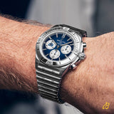 Breitling Chronomat B01 42 Six Nations Scotland Blue Dial Silver Steel Strap Watch for Men - AB0134A51C1A1