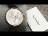 Calvin Klein High Noon Silver Dial Brown Leather Strap Watch for Men - K8M276G6