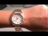 Guess Cosmo Diamonds Silver Dial Rose Gold Steel Strap Watch For Women - GW0033L3