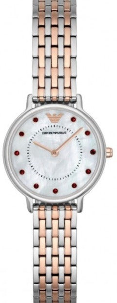 Emporio Armani Dress Analog Mother of Pearl Dial Two Tone Steel Strap Watch For Women - AR2515