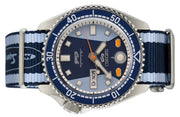 Seiko 5 Sports Honda Super Cub Limited Edition Blue Dial Two Tone NATO Strap Watch For Men - SRPK37K1