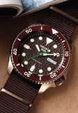 Seiko 5 Sport Automatic Brown Dial Brown Nylon Strap Watch For Men - SRPD85K1