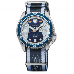 Seiko 5 Sports Honda Super Cub Limited Edition Blue Dial Two Tone NATO Strap Watch For Men - SRPK37K1