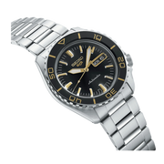 Seiko 5 Sport Automatic SKX Series Black Dial Silver Steel Strap Watch for Men - SRPK99K1