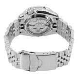 Seiko 5 Sports GMT Automatic Orange Dial Silver Steel Strap Watch For Men - SSK005K1