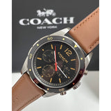 Coach Sullivan Chronograph Black Dial Brown Leather Strap Watch for Men - 14602070