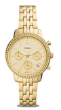 Fossil Neutra Chronograph Gold Dial Gold Steel Strap Watch for Women - ES5219