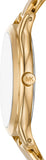 Michael Kors Runway Three-Hand White Dial Gold Steel Strap Watch for Women - MK7472