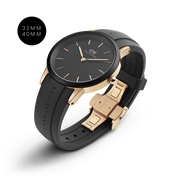 Daniel Wellington Iconic Motion Black Dial Rubber Strap Watch For Women - DW00100426