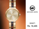 Michael Kors Garner Multifunction Gold Dial Two Tone Steel Strap Watch For Women - MK6471