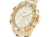 Fossil Garrett Chronograph Gold Dial Gold Steel Strap Watch for Men - FS5772