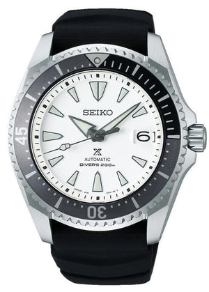 Seiko Shogun Prospex Titanium Divers Automatic White Dial Black Rubber Strap Watch For Men - SPB191J1