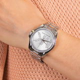 Michael Kors Bradshaw Quartz Silver Dial Silver Steel Strap Watch For Women - MK6554