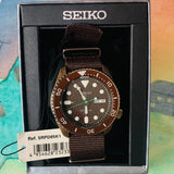 Seiko 5 Sport Automatic Brown Dial Brown Nylon Strap Watch For Men - SRPD85K1