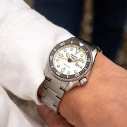 Seiko 5 Sports SKX Automatic Cream Dial Silver Steel Strap Watch For Men - SRPK31K1