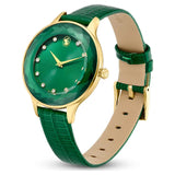 Swarovski Octea Nova Crystals Green Dial Green Leather Strap Watch for Women - 5650005